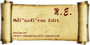 Mészáros Edit névjegykártya
